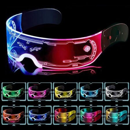 Cyberpunk LED Visor Glasses - Luminous Futuristic Flashing Glasses